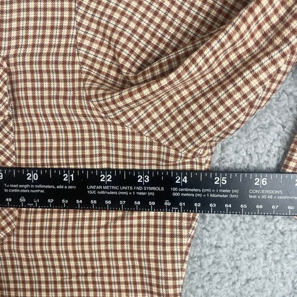 Hunter's Ridge Men's Large Brown Plaid Long Sleeve Button Up Shirt w/ Pockets - Picture 9 of 16